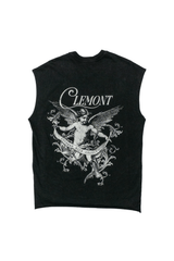 CAMISETA HOMBRE ADOMBRARE LAVADO ÁCIDO NEGRO CLEMONT - Clemont Oficial