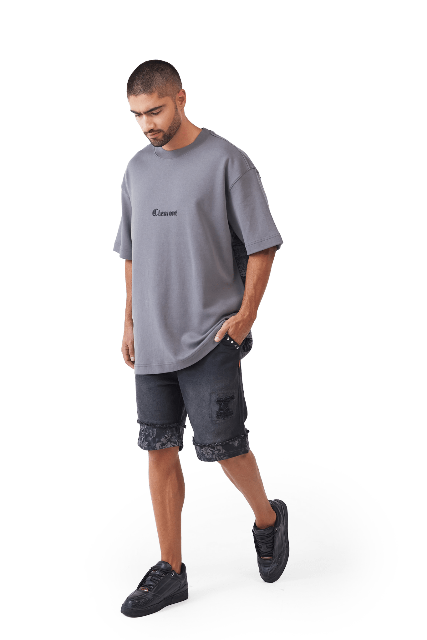 CAMISETA HOMBRE OVERSIZED PATEMA GRIS OSCURO CLEMONT - CLEMONT.CO S.A.S.
