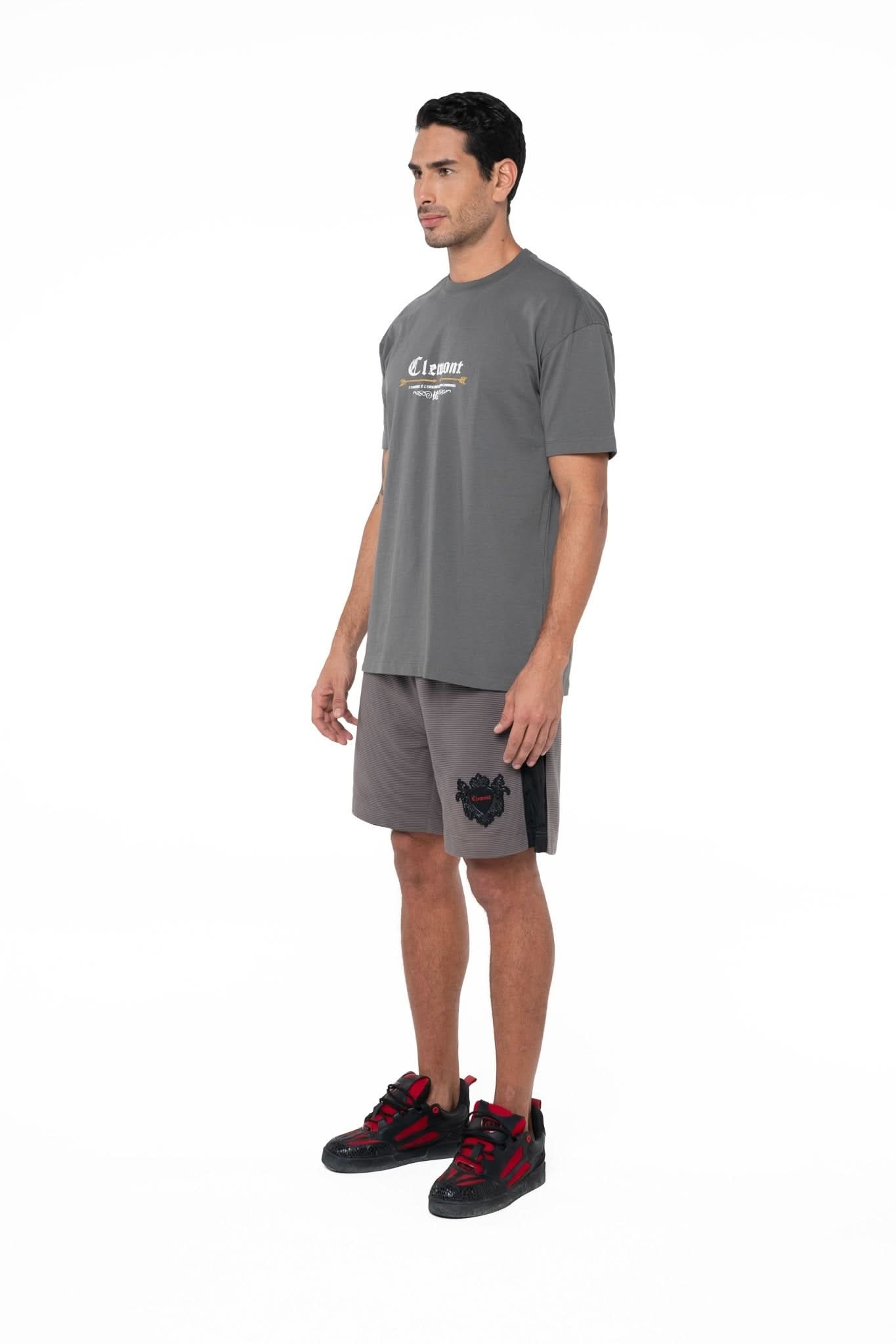 CAMISETA MASCULINA TATTILE SEMI OVERSIZED GRIS CLEMONT - Clemont Oficial