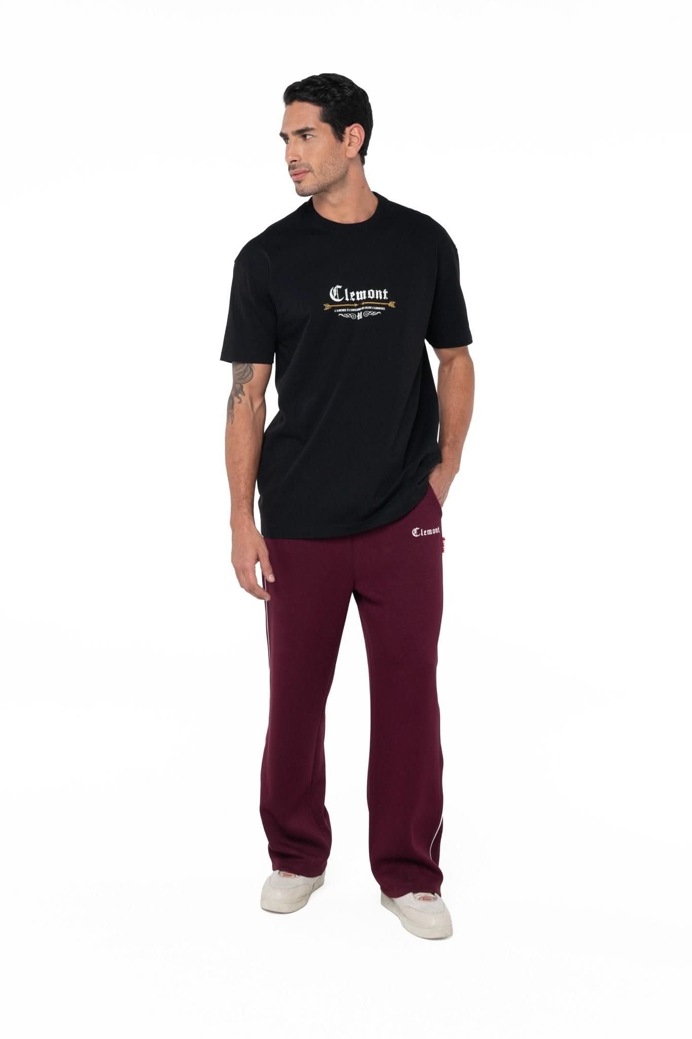 CAMISETA MASCULINA TATTILE SEMI OVERSIZED NEGRO CLEMONT - Clemont Oficial