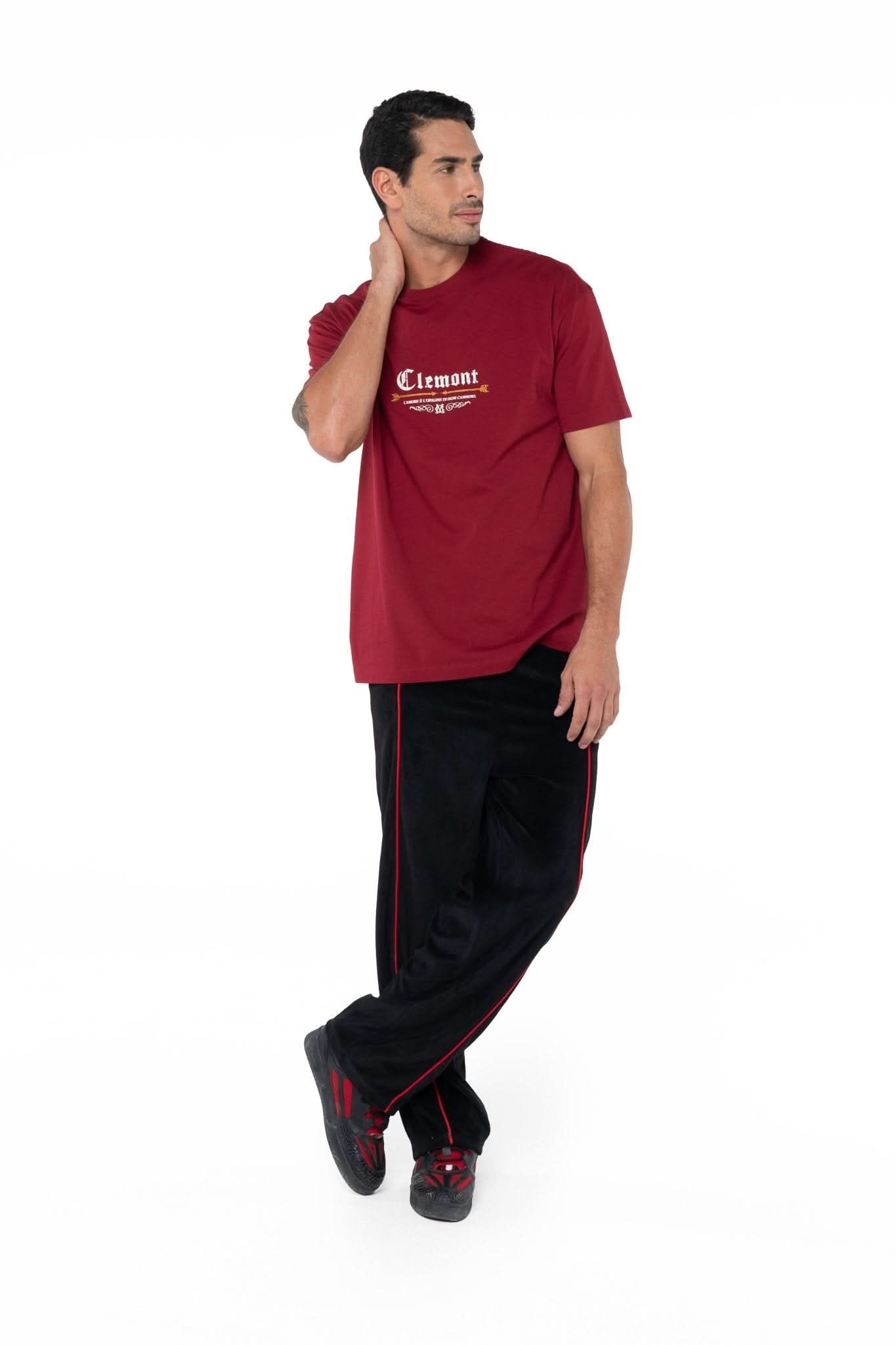 CAMISETA MASCULINA TATTILE SEMI OVERSIZED VINOTINTO CLEMONT - Clemont Oficial