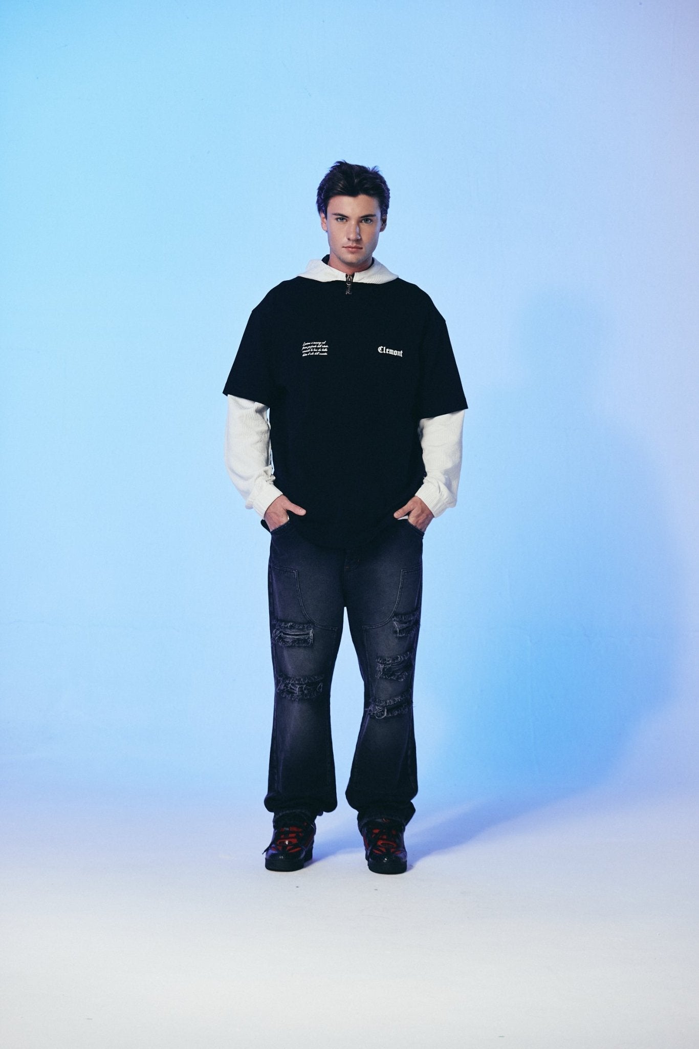 CAMISETA OVERSIZED HOMBRE PALPITARE NEGRO CLEMONT - Clemont Oficial