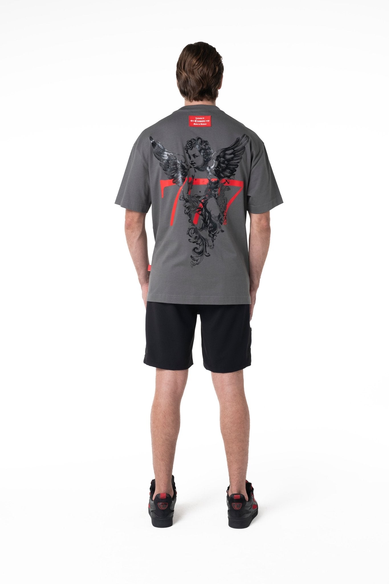 CAMISETA OVERSIZED HOMBRE PROMESSA GRIS OSCURO CLEMONT - Clemont Oficial