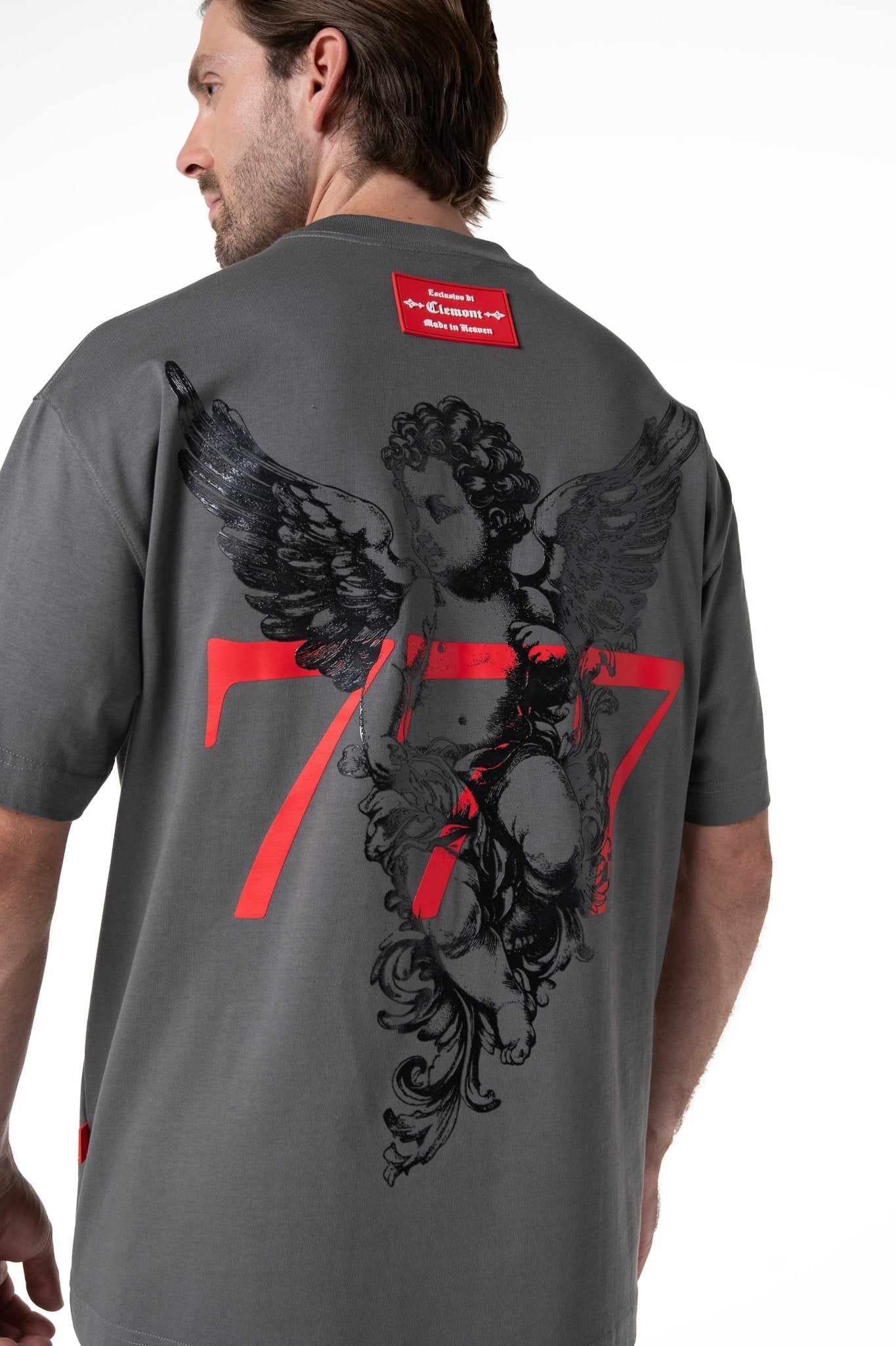 CAMISETA OVERSIZED HOMBRE PROMESSA GRIS OSCURO CLEMONT - Clemont Oficial
