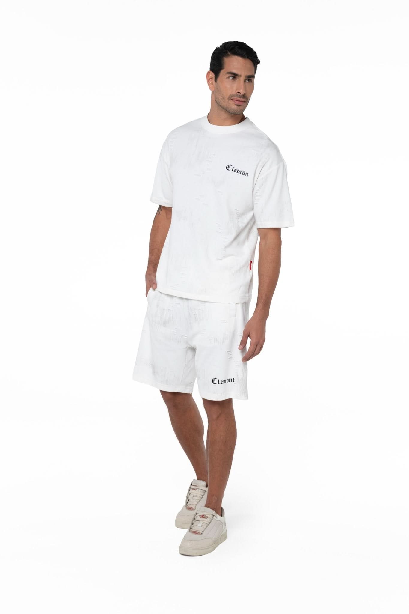 CAMISETA OVERSIZED MASCULINO ESTIVO CREMA/NEGRO CLEMONT - Clemont Oficial