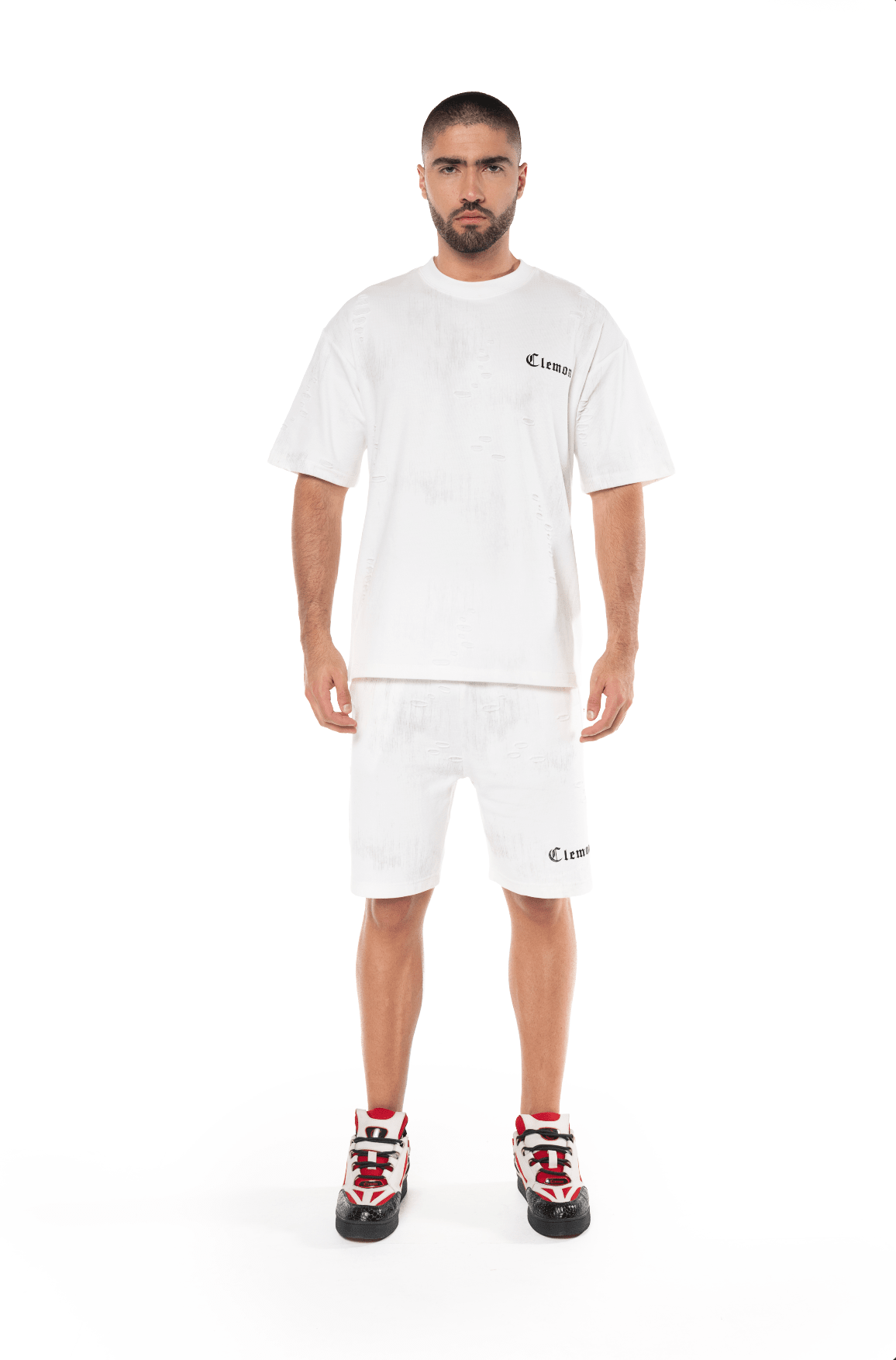 CAMISETA OVERSIZED MASCULINO ESTIVO CREMA/NEGRO CLEMONT - Clemont Oficial