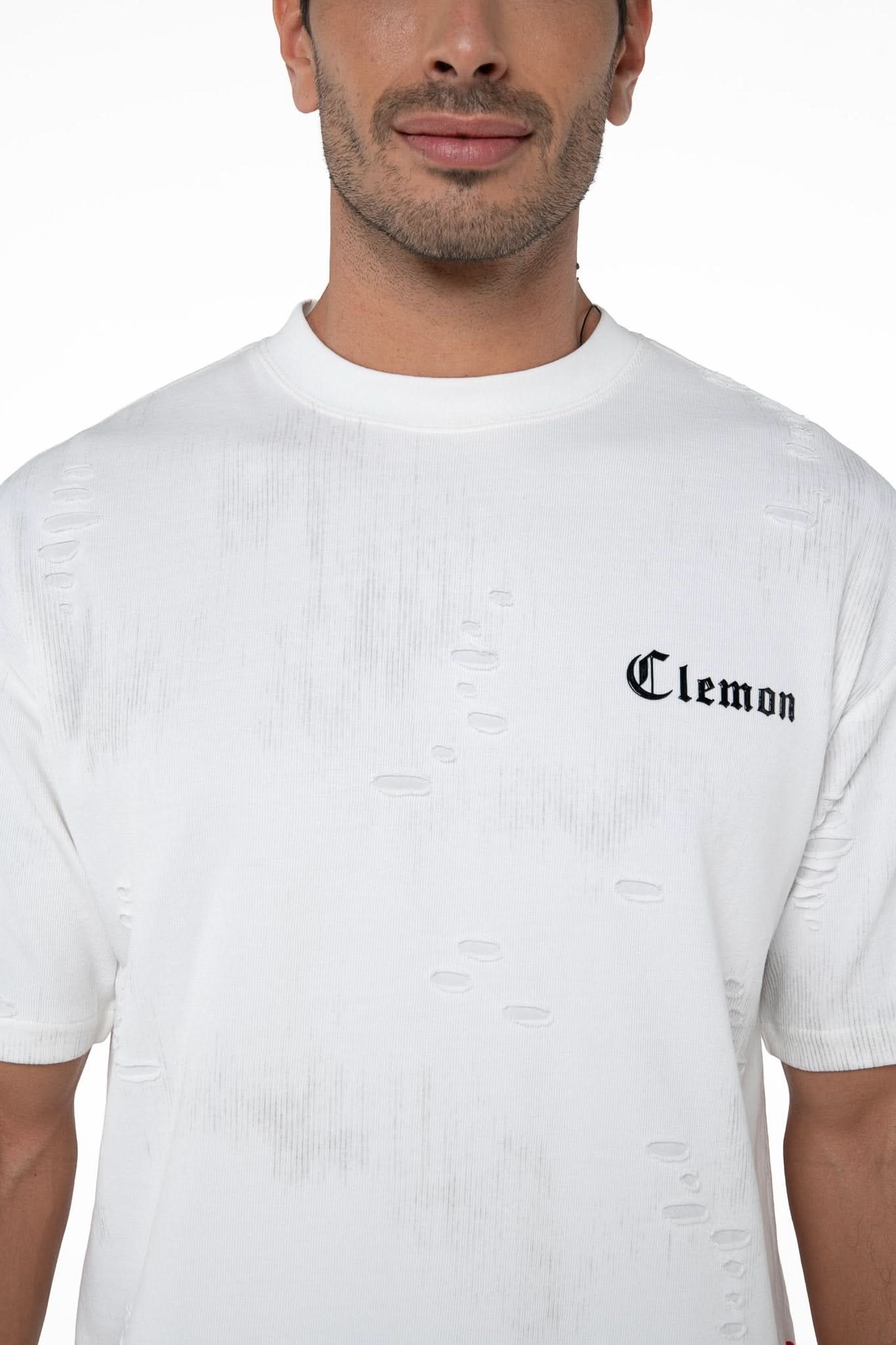 CAMISETA OVERSIZED MASCULINO ESTIVO CREMA/NEGRO CLEMONT - Clemont Oficial