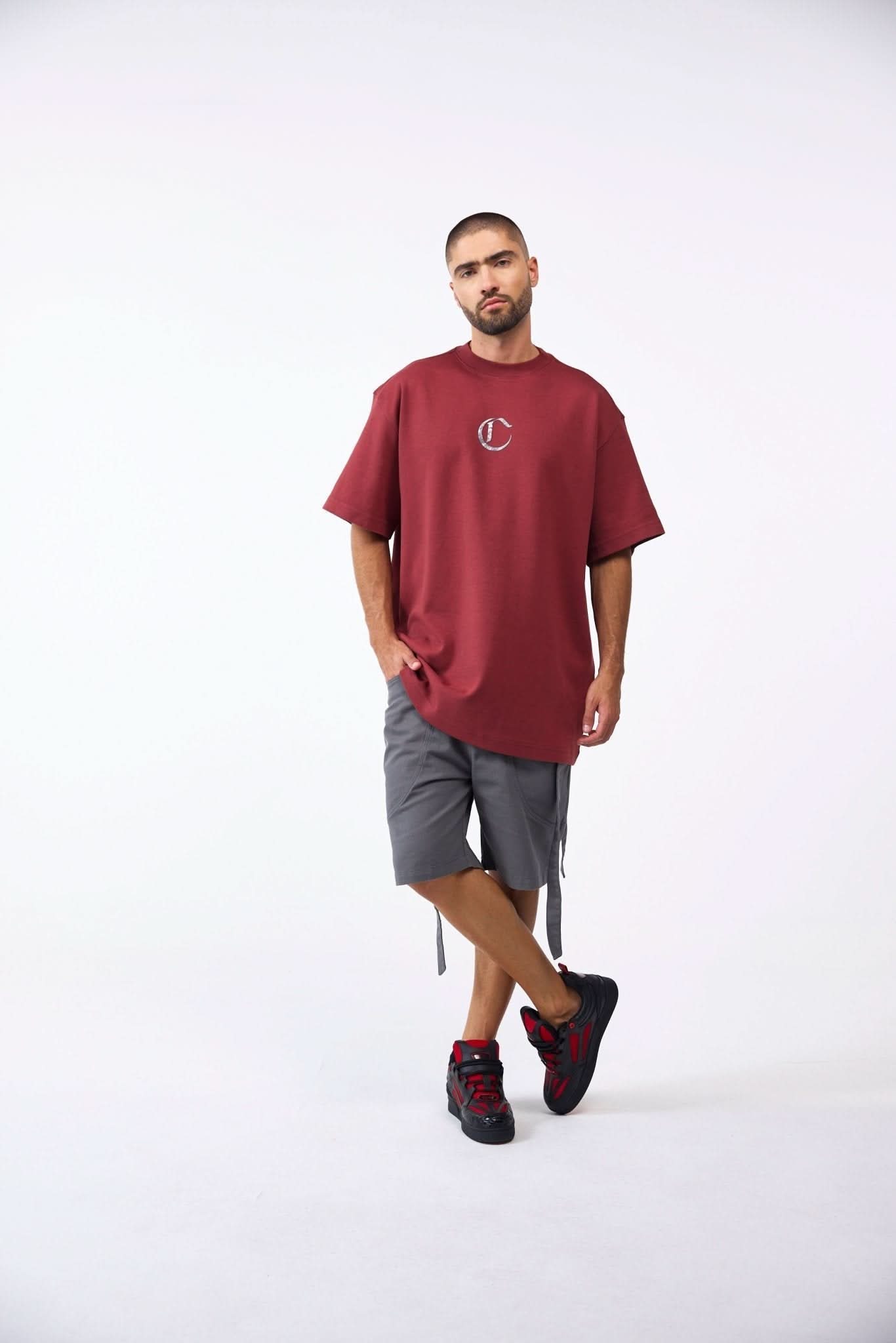 CAMISETA OVERSIZED MASCULINO NOCTURNA VINOTINTO CLEMONT - CLEMONT.CO S.A.S.