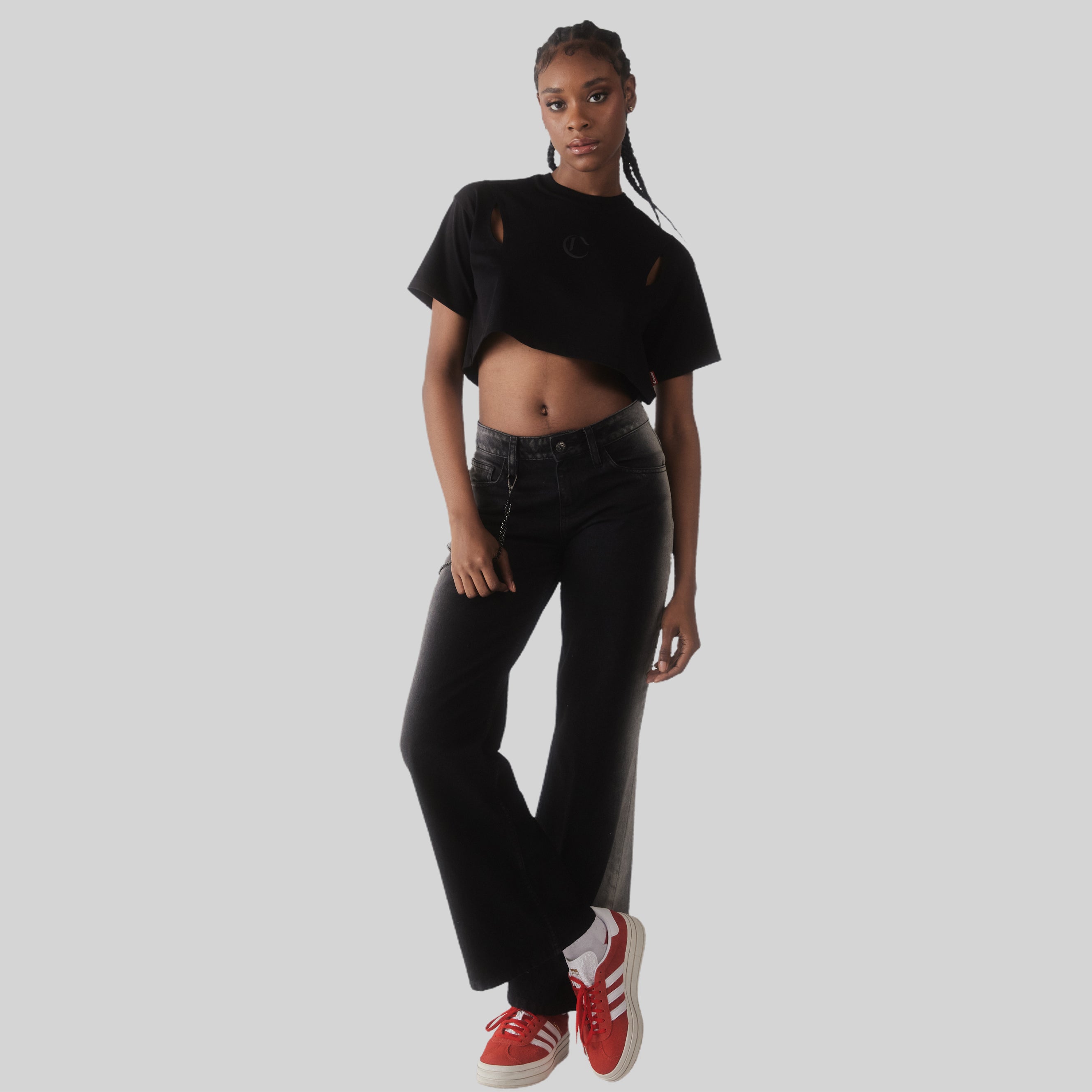 CROP TOP OVERSIZED FIUME NEGRO CLEMONT