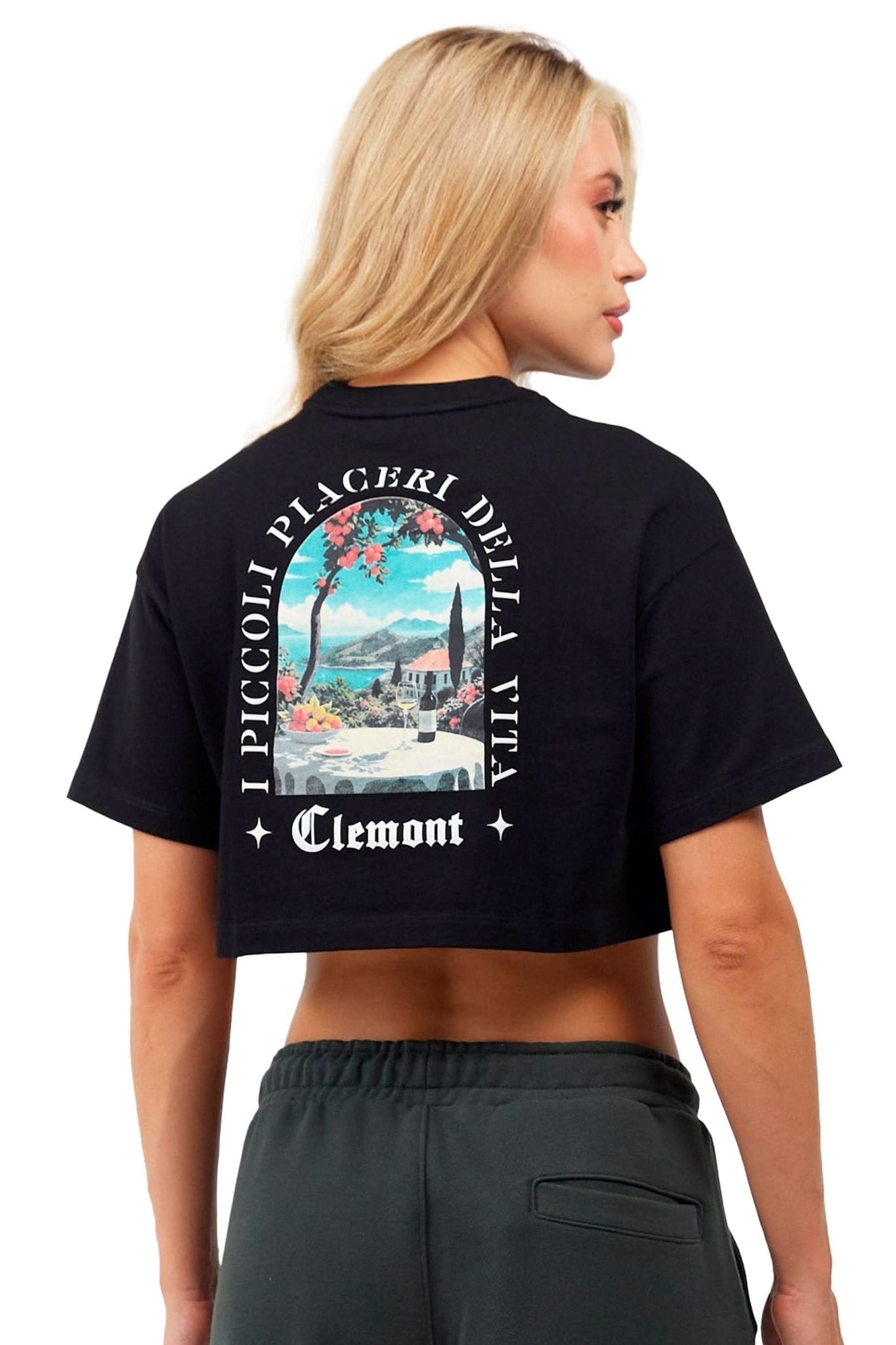 CROP TOP MUJER ARDENTE NEGRO CLEMONT - Clemont Oficial