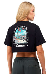 CROP TOP MUJER ARDENTE NEGRO CLEMONT - Clemont Oficial