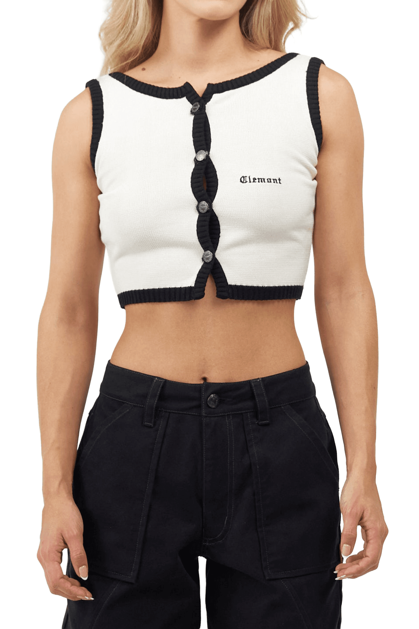 CROP TOP MUJER ELEGANZA CREMA/NEGRO CLEMONT - CLEMONT.CO S.A.S.