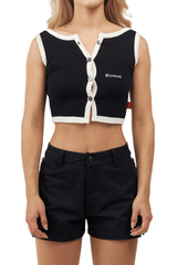 CROP TOP MUJER ELEGANZA NEGRO/CREMA CLEMONT - CLEMONT.CO S.A.S.