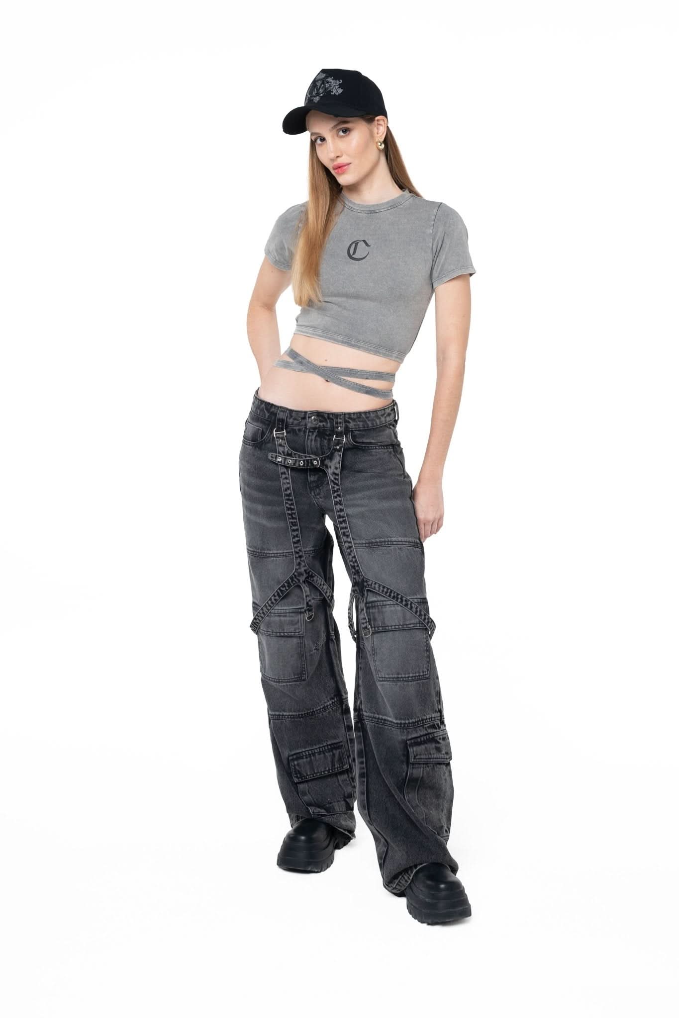 CROP TOP MUJER INGANNARE GRIS CLEMONT - Clemont Oficial