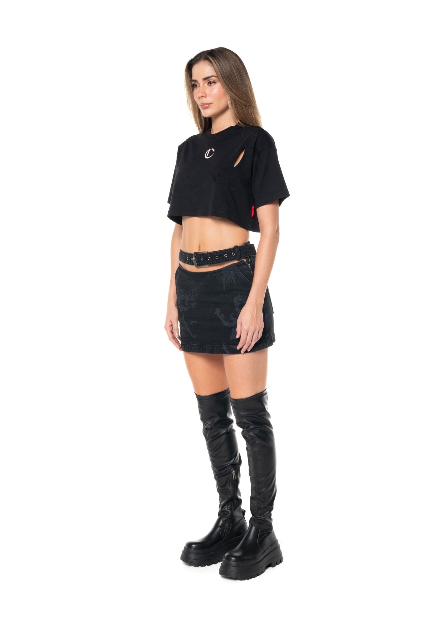 CROP TOP OVERSIZED MUJER APPOGGIO NEGRO CLEMONT - Clemont Oficial