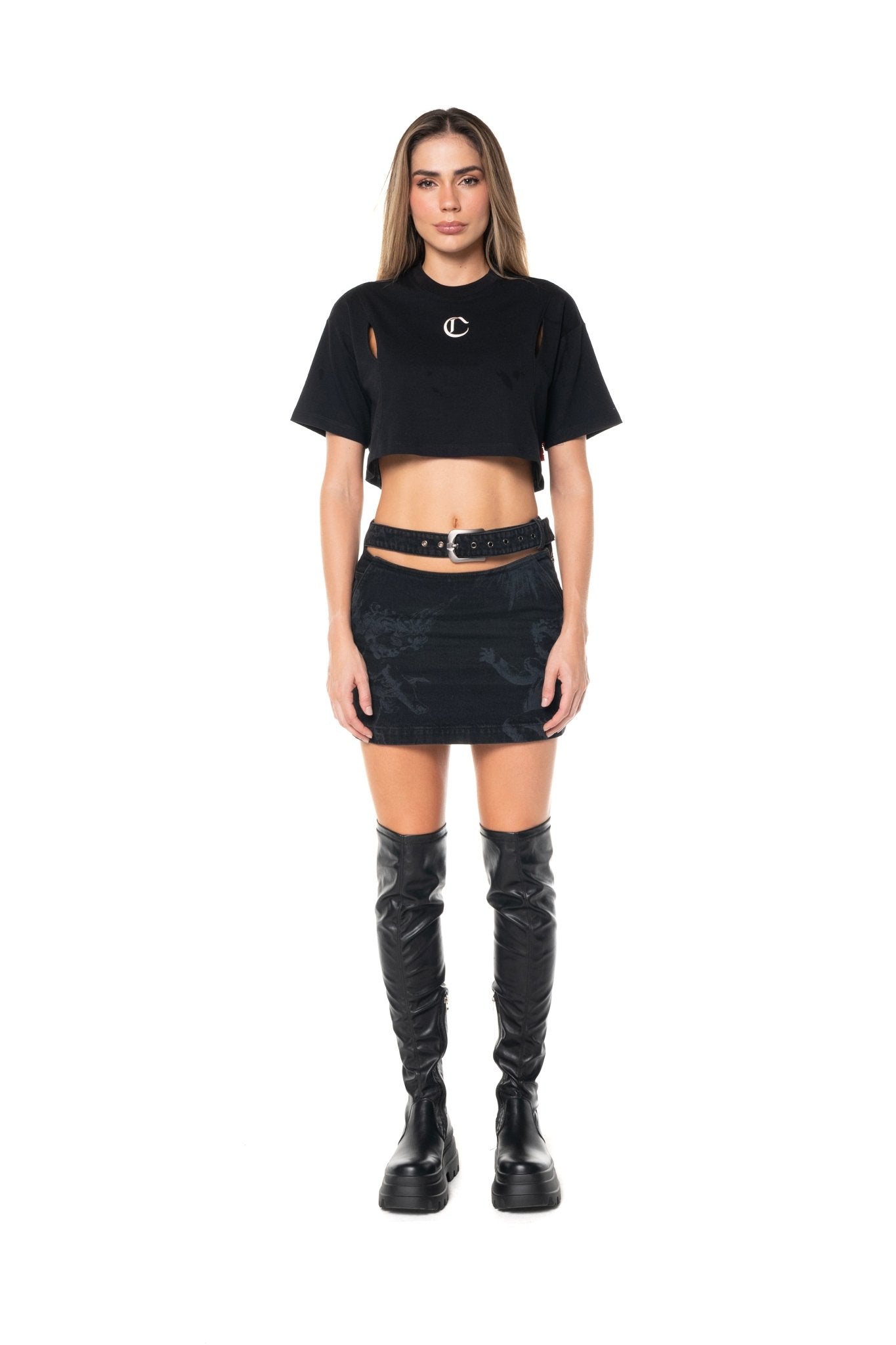 CROP TOP OVERSIZED MUJER APPOGGIO NEGRO CLEMONT - Clemont Oficial
