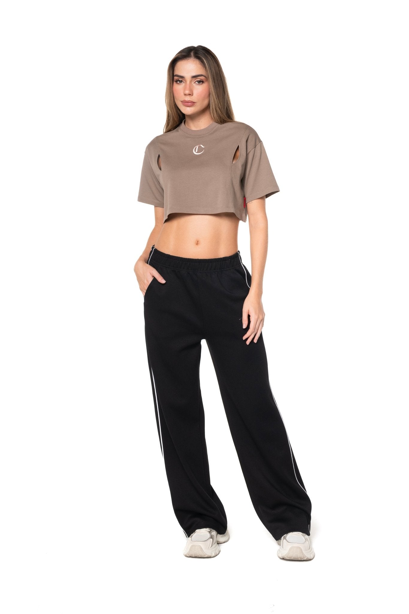 CROP TOP OVERSIZED MUJER APPOGGIO TAUPE CLEMONT - Clemont Oficial