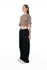 CROP TOP SEMI OVERSIZED MUJER APPOGGIO TAUPE CLEMONT - Clemont Oficial