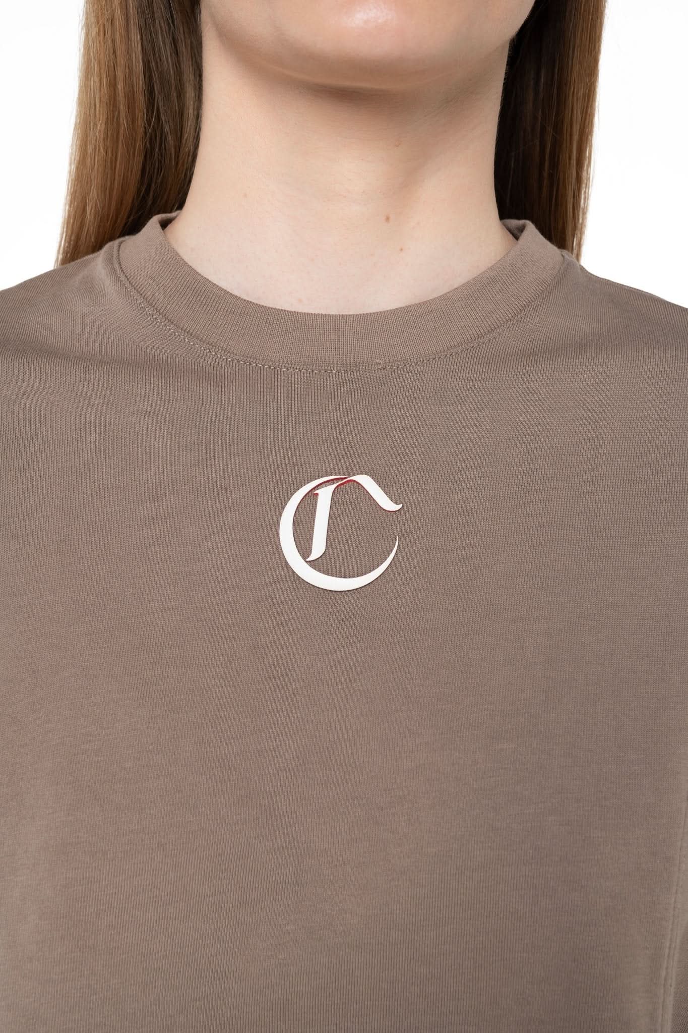 CROP TOP SEMI OVERSIZED MUJER APPOGGIO TAUPE CLEMONT - Clemont Oficial