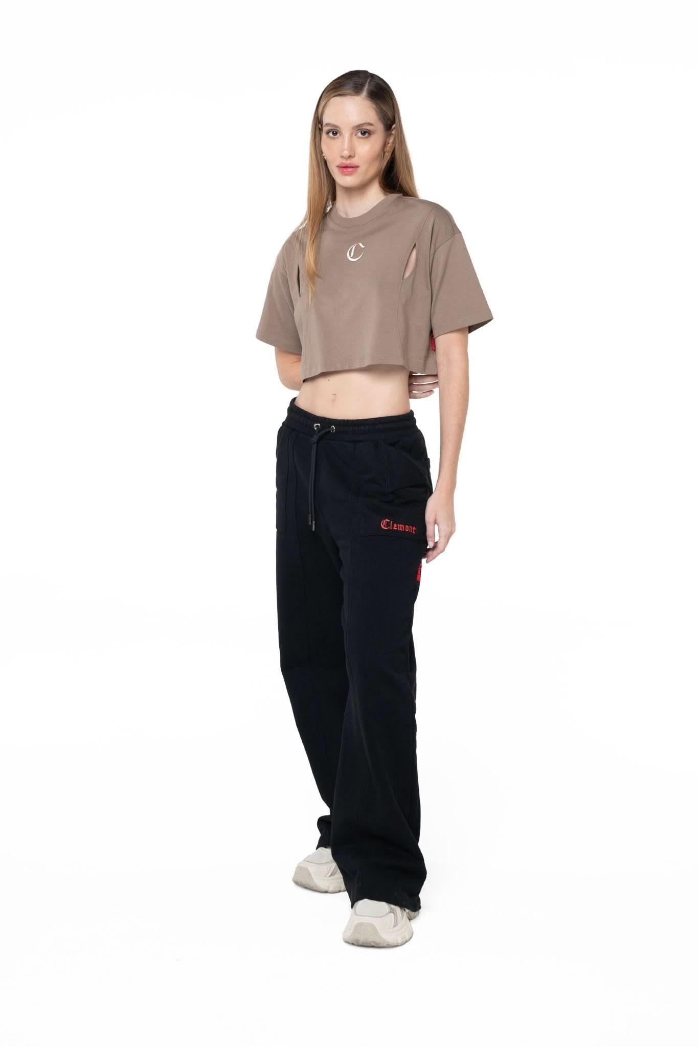 CROP TOP SEMI OVERSIZED MUJER APPOGGIO TAUPE CLEMONT - Clemont Oficial