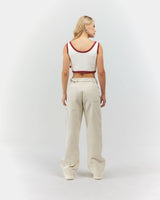 CROP TOP WOMEN ELEGANZA CREAM/RED CLEMONT - CLEMONT.CO S.A.S.
