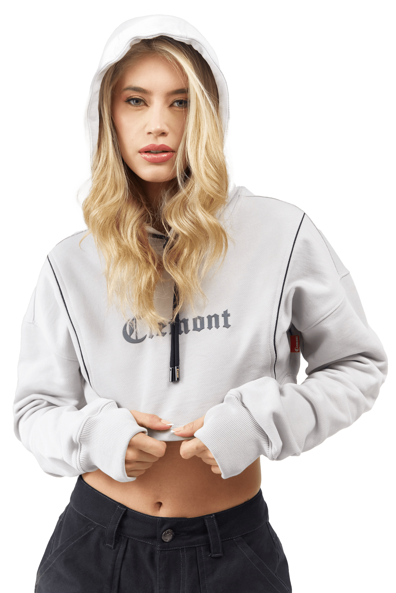 CROPPED HOODIE WOMEN VIGORE GREY CLEMONT - CLEMONT.CO S.A.S.