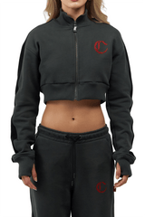 CROPPED SWEATER WOMEN ILLUSTRE OLIVE GREEN CLEMONT - CLEMONT.CO S.A.S.