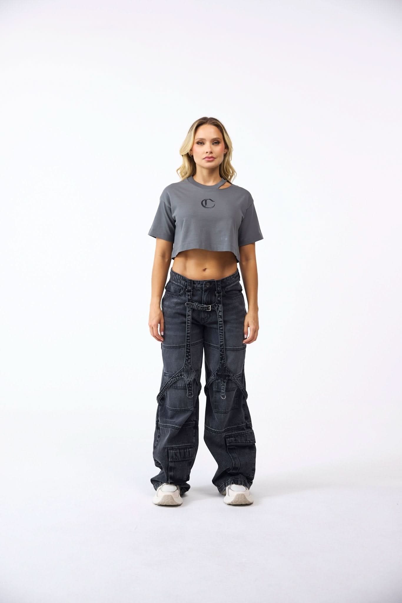 CROPTOP OVERSIZED MUJER CENERE GRIS OSCURO CLEMONT - CLEMONT.CO S.A.S.