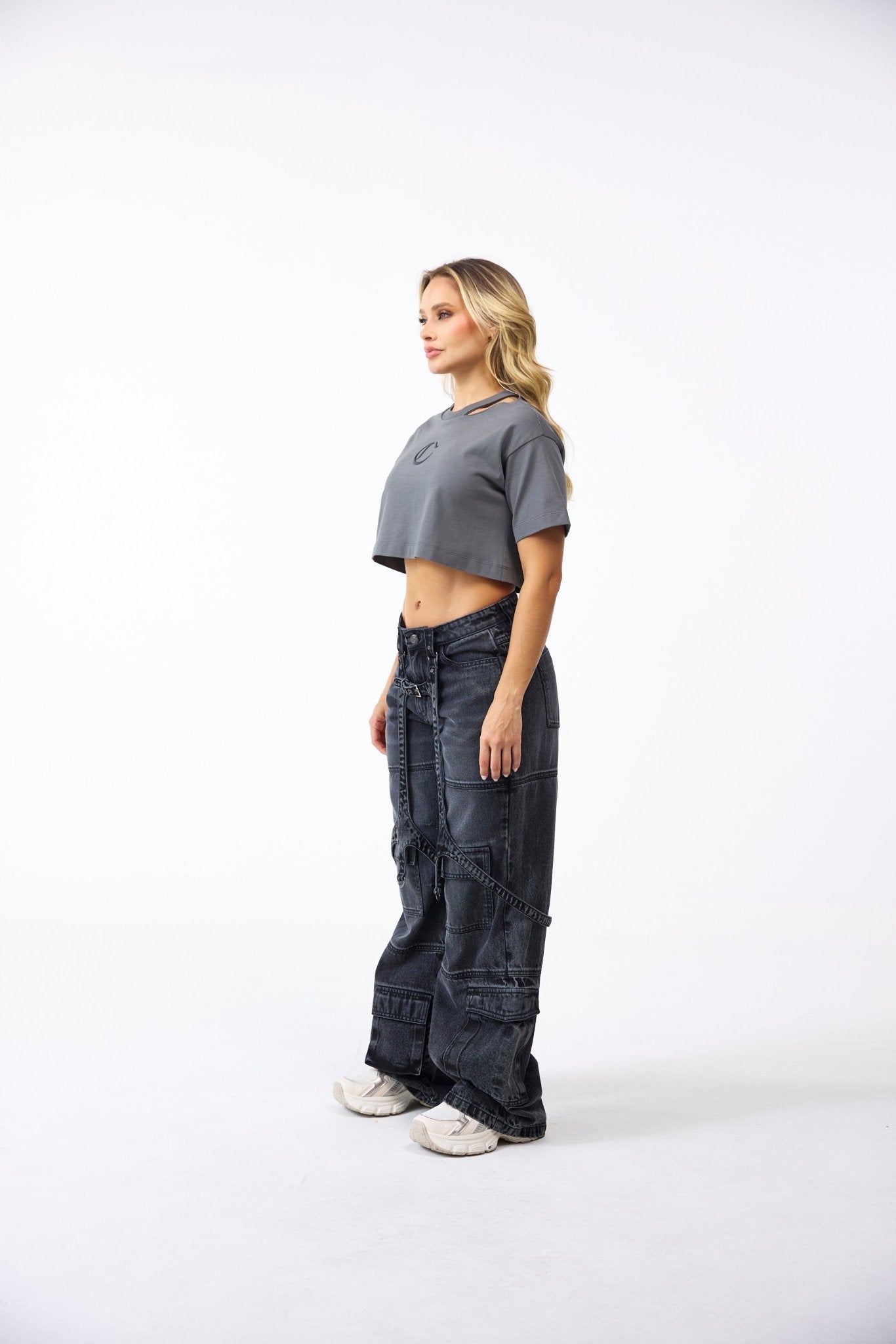 CROPTOP OVERSIZED MUJER CENERE GRIS OSCURO CLEMONT - CLEMONT.CO S.A.S.