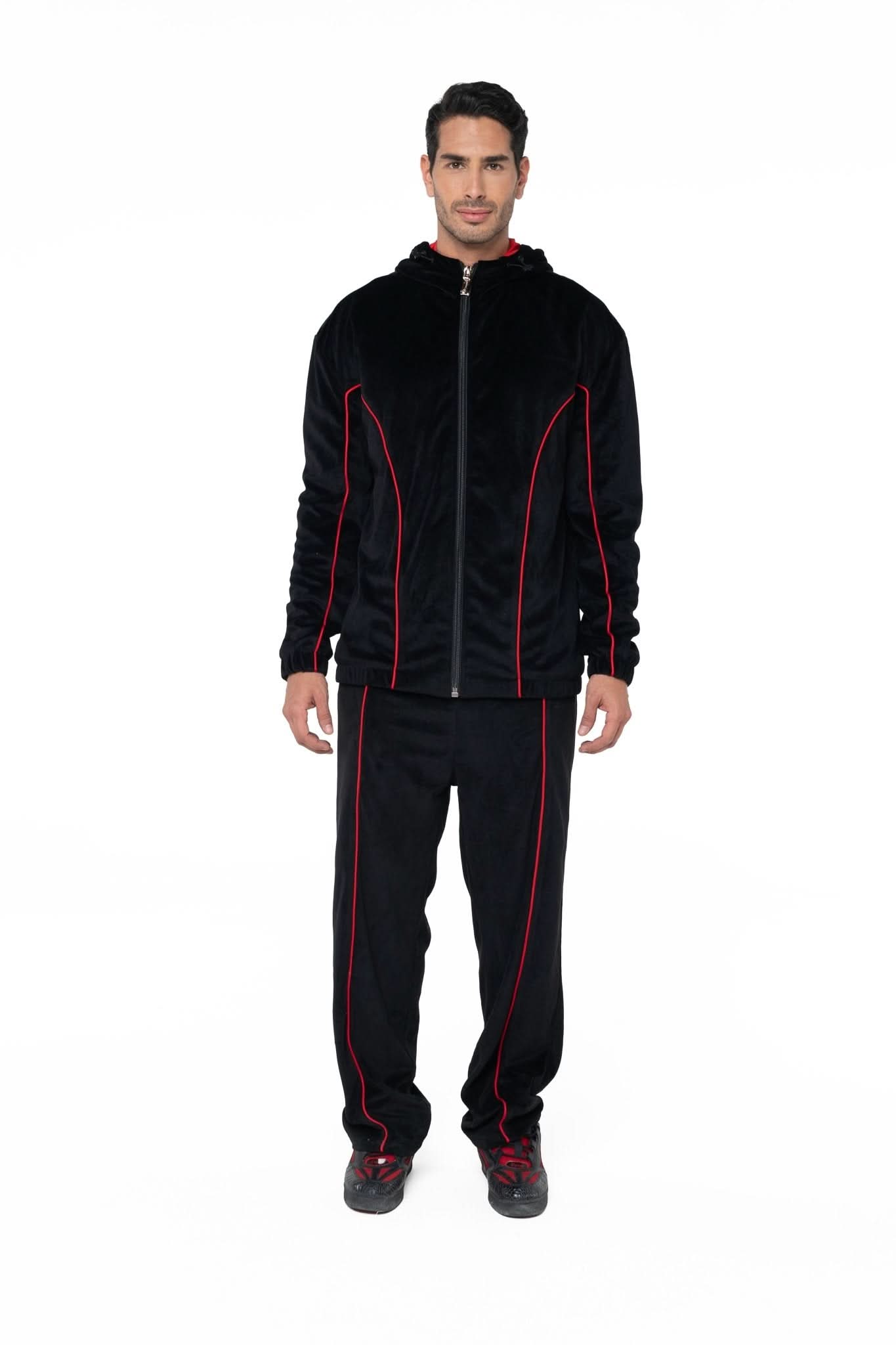 HOODIE MASCULINO RADUNARE NEGRO/ROJO CLEMONT - Clemont Oficial