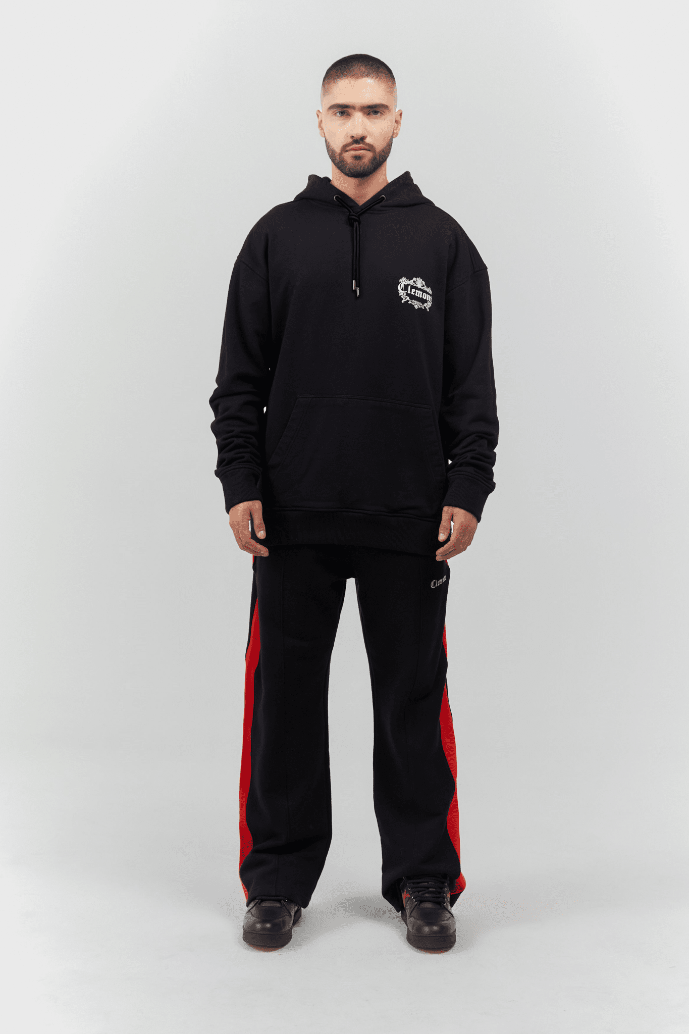 HOODIE MEN FIORITURA BLACK CLEMONT - CLEMONT.CO S.A.S.