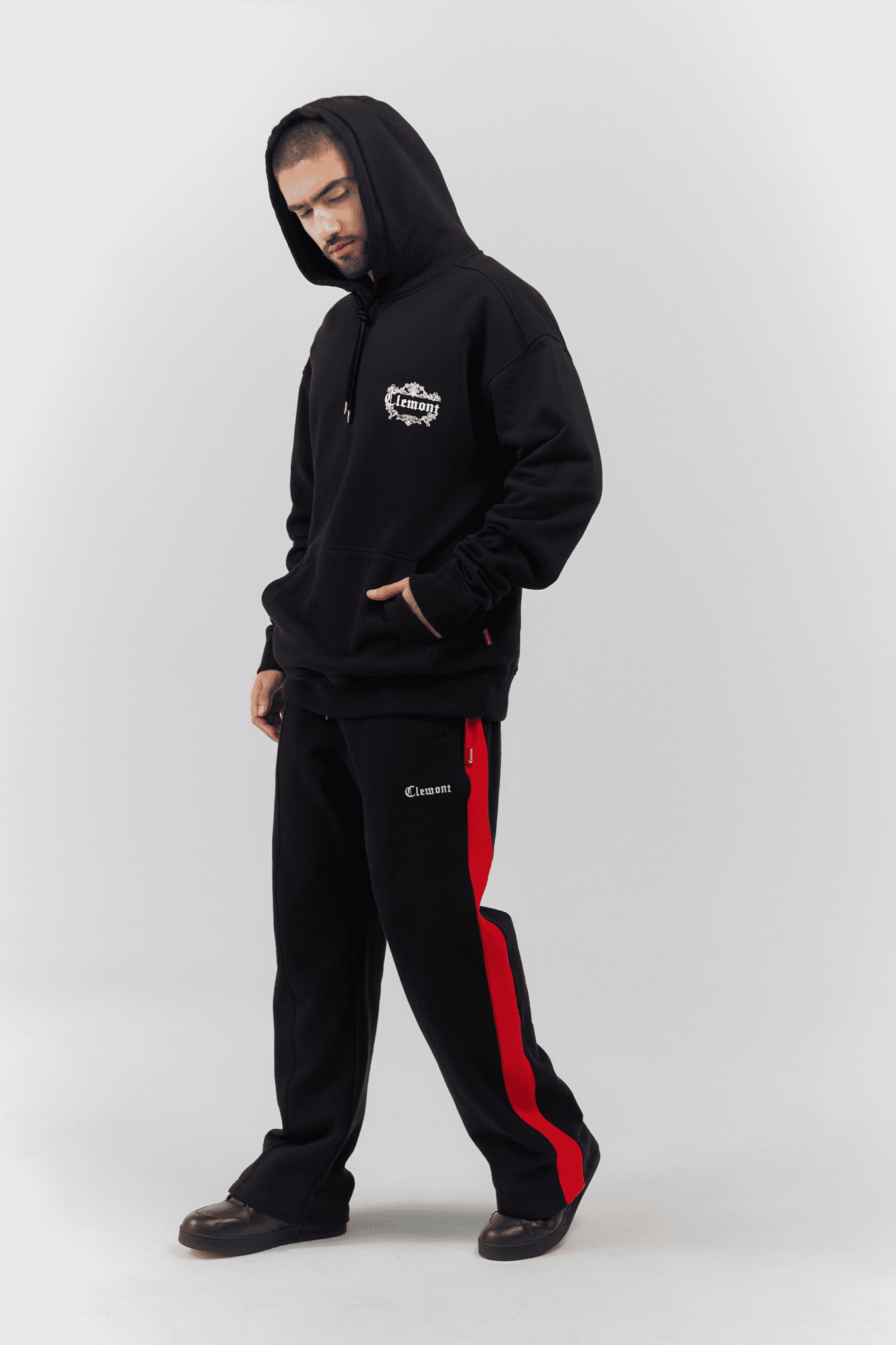 HOODIE MEN FIORITURA BLACK CLEMONT - CLEMONT.CO S.A.S.