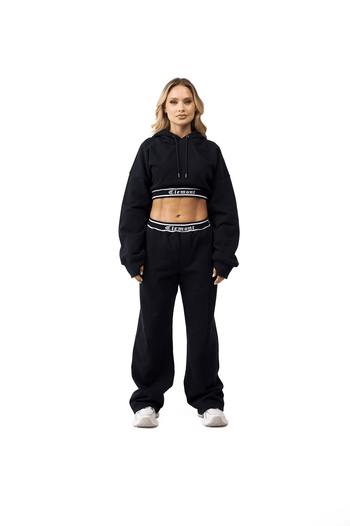 HOODIECROP MUJER SINCRONIA NEGRO CLEMONT - CLEMONT.CO S.A.S.
