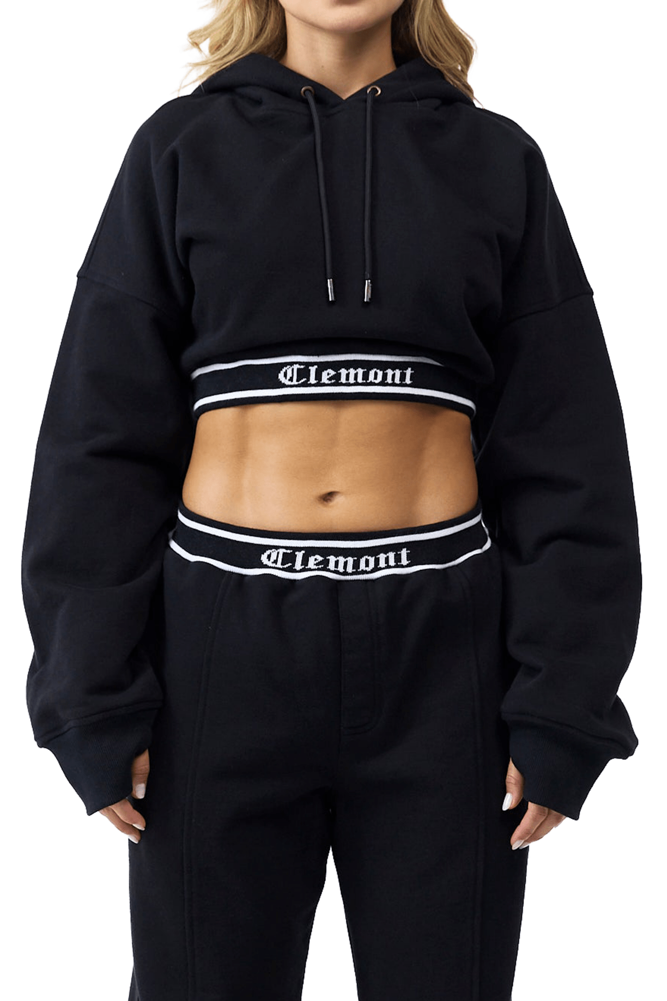 HOODIECROP MUJER SINCRONIA NEGRO CLEMONT - CLEMONT.CO S.A.S.