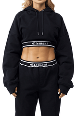 HOODIECROP MUJER SINCRONIA NEGRO CLEMONT - CLEMONT.CO S.A.S.