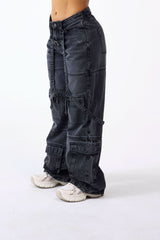 JEAN CARGO MUJER LABIRINTO NEGRO CLEMONT - CLEMONT.CO S.A.S.
