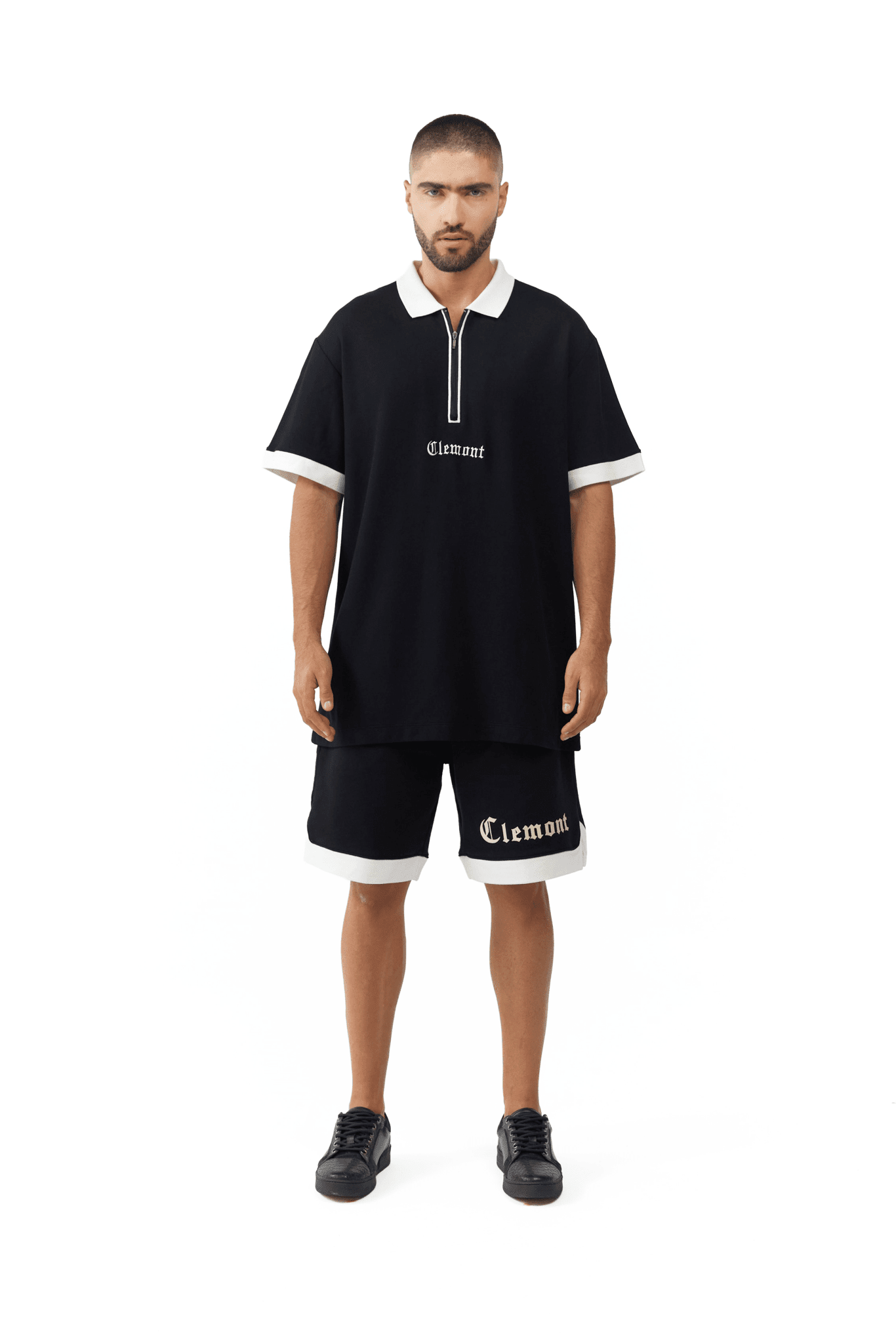POLO SHIRT MEN RETICOLO BLACK CLEMONT - CLEMONT.CO S.A.S.