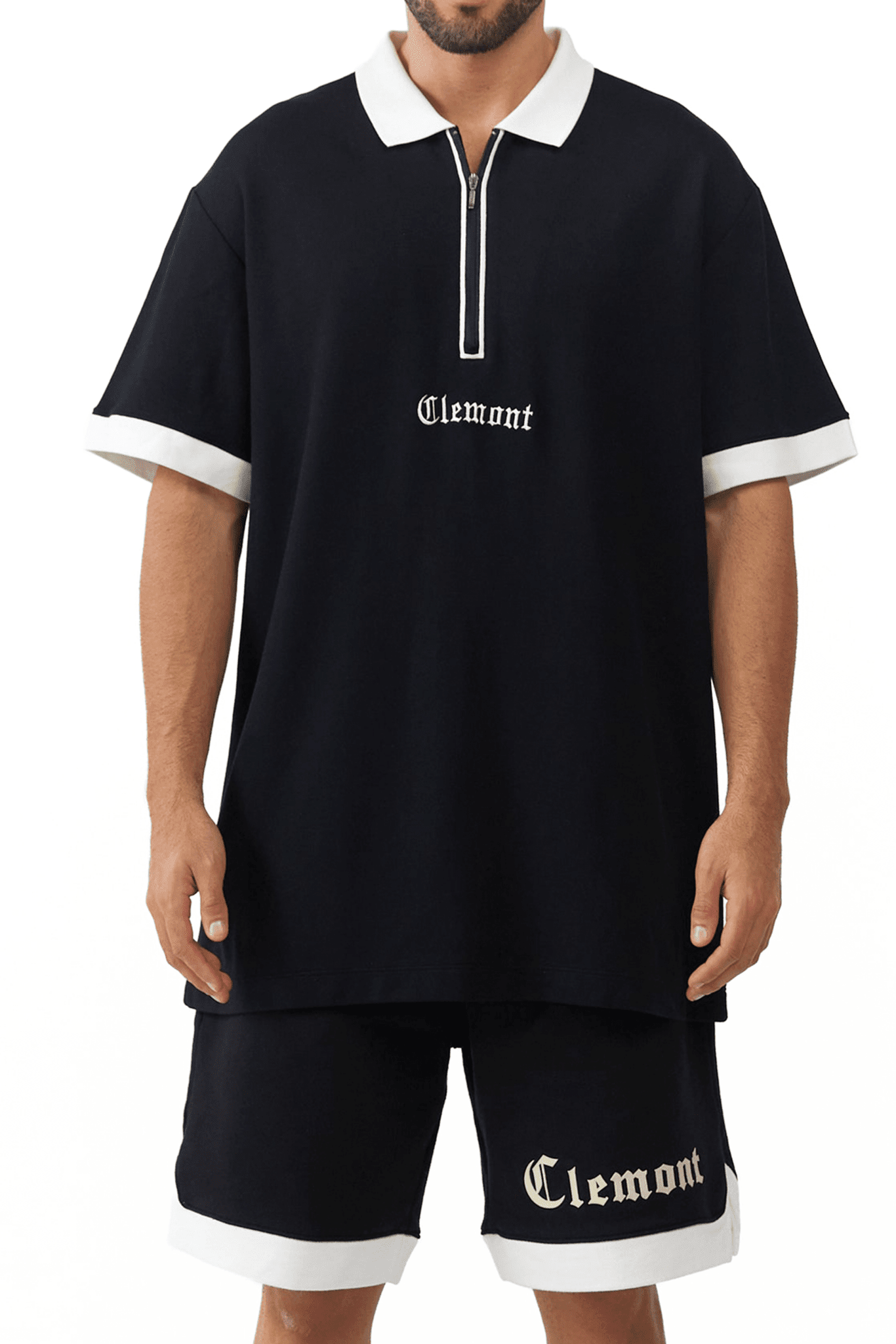POLO SHIRT MEN RETICOLO BLACK CLEMONT - CLEMONT.CO S.A.S.