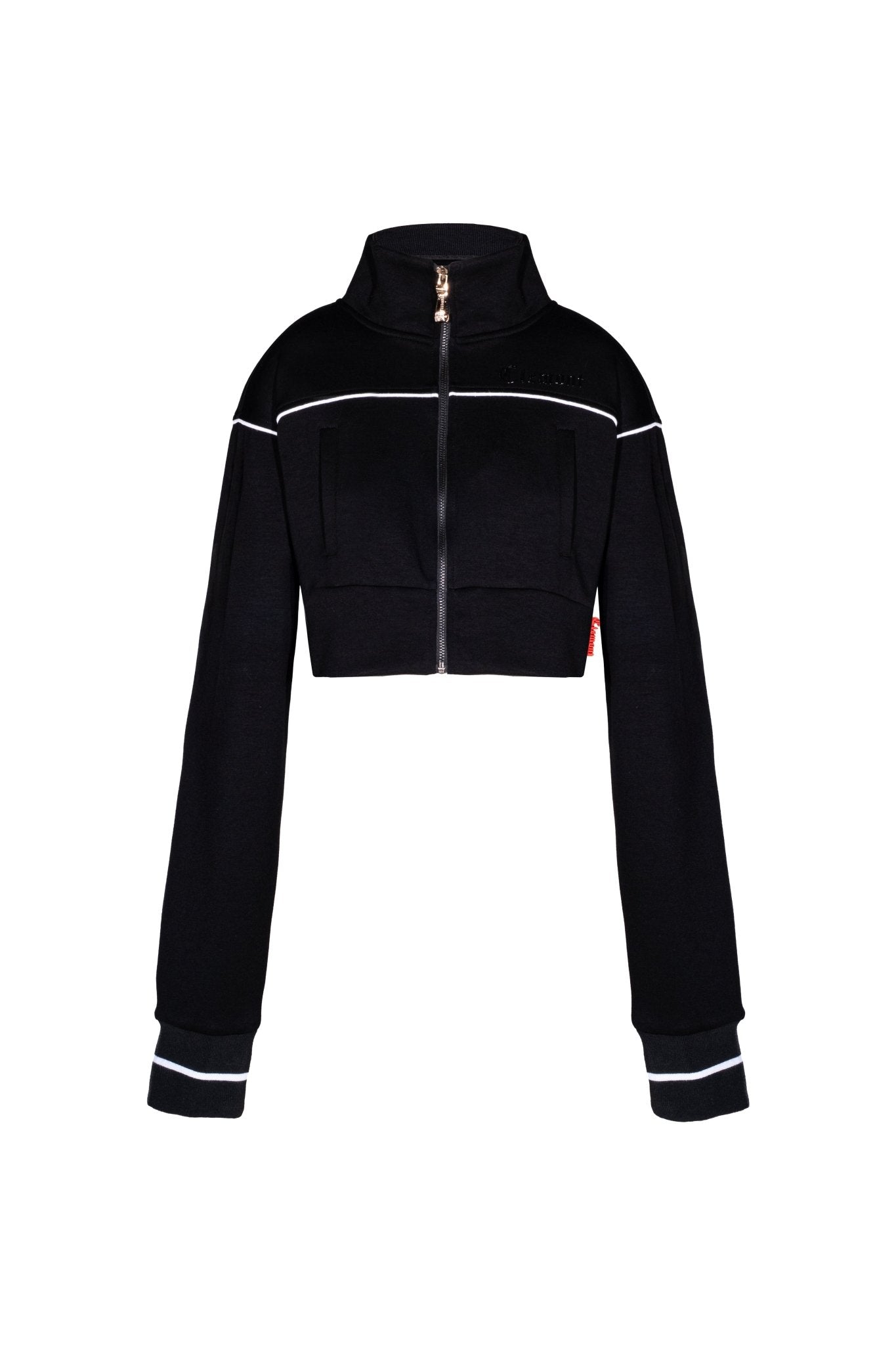 SWEATER CROPPED MUJER BREZZA NEGRO/CREMA CLEMONT - Clemont Oficial