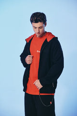 SWEATER LINAGGIO NEGRO/ROJO CLEMONT - Clemont Oficial
