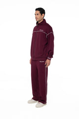 SWEATER MOCK NECK MASCULINO TRACCIA VINOTINTO/CREMA CLEMONT - Clemont Oficial