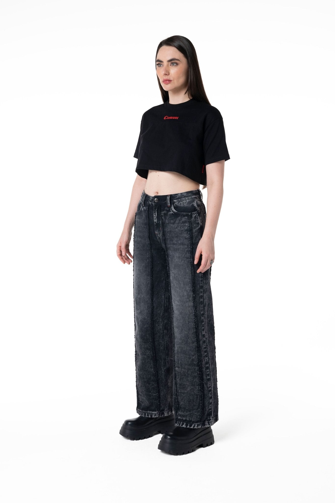 TOPS CORTOS MUJER ATTRAZIONE NEGRO CLEMONT - Clemont Oficial