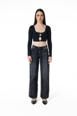 TOPS CORTOS MUJER PIANTA NEGRO CLEMONT - Clemont Oficial