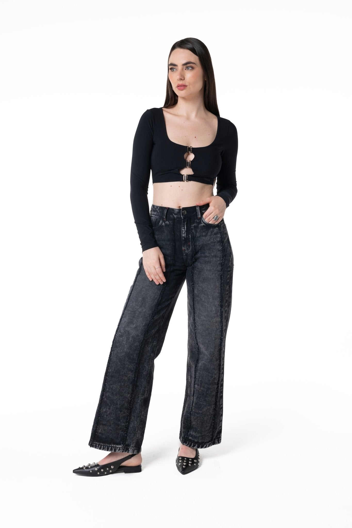 TOPS CORTOS MUJER PIANTA NEGRO CLEMONT - Clemont Oficial