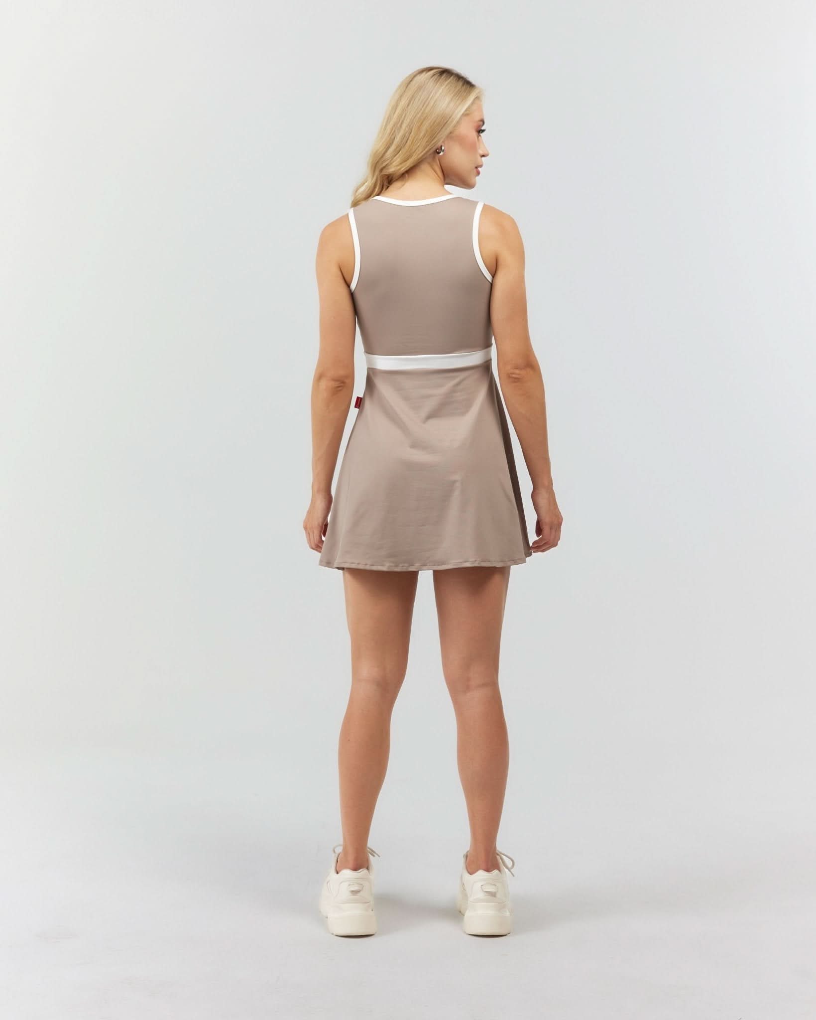 VESTIDO MUJER OPULENTIA TAUPE/CREAM CLEMONT - CLEMONT.CO S.A.S.