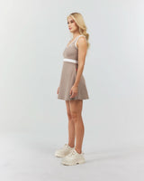 VESTIDO MUJER OPULENTIA TAUPE/CREAM CLEMONT - CLEMONT.CO S.A.S.